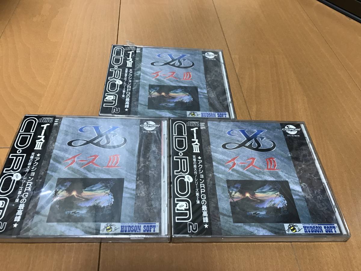 PCエンジン　CD-ROM2　イースIII　新品未開封３つ　内１つ左端に袋破け