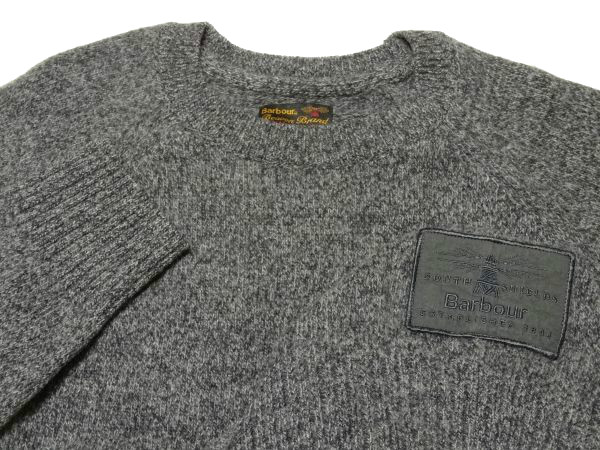 ★Barbour★クルーネックセーターS/グレーウールニットバブアーバーブァー