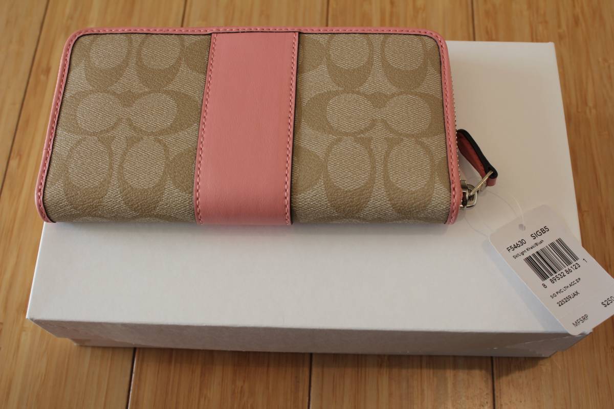 コーチ ウォレット アコーディオン ジップ ラウンド ファスナー 長財布 ピンク COACH（コーチ） アコーディオン ジップ ウォレット ラウンド