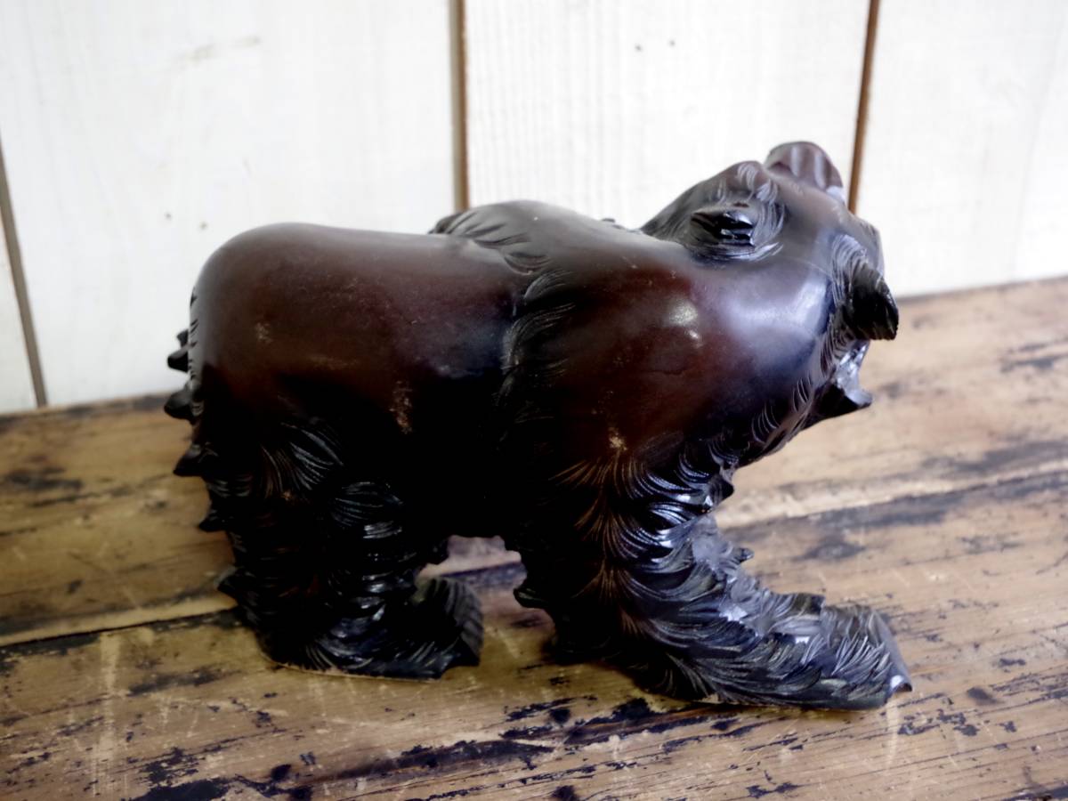 本当のチン品 男性器付き木彫り熊 /木製 男根 ペニス(木工、竹工芸 