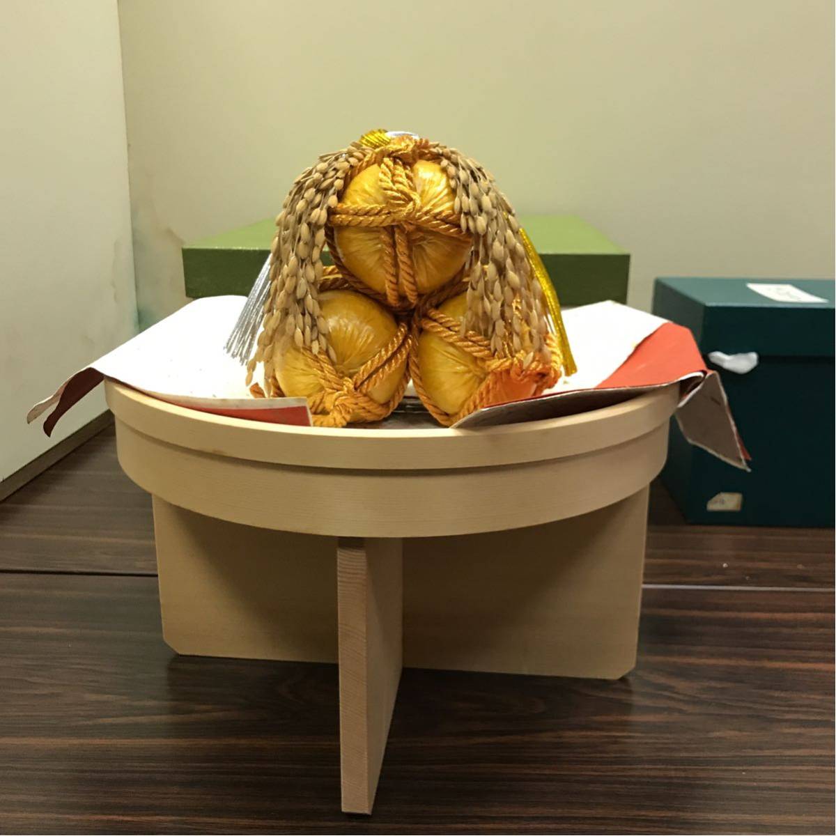 未使用 茶道具 正月飾り 俵熨斗と丸三宝です。 茶道具 『有職庵製』丸