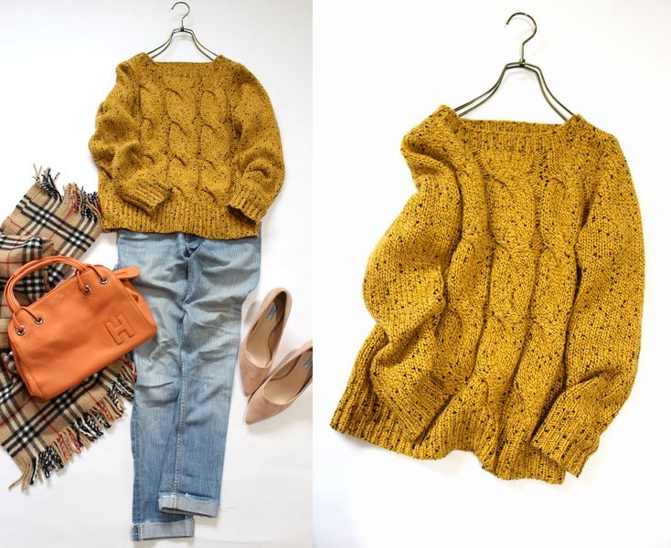 アダムエロペ Adam et Rope マスタード色ウール混ニット♪