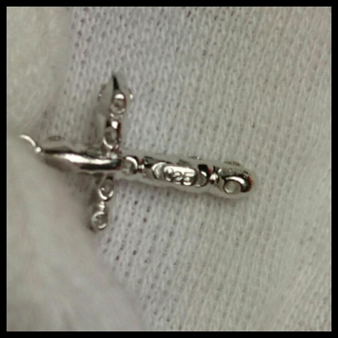 中古 Ｋ14ＷＧ ダイヤ0.25ct 片耳　人気のクロスピアス Ｋ74_3