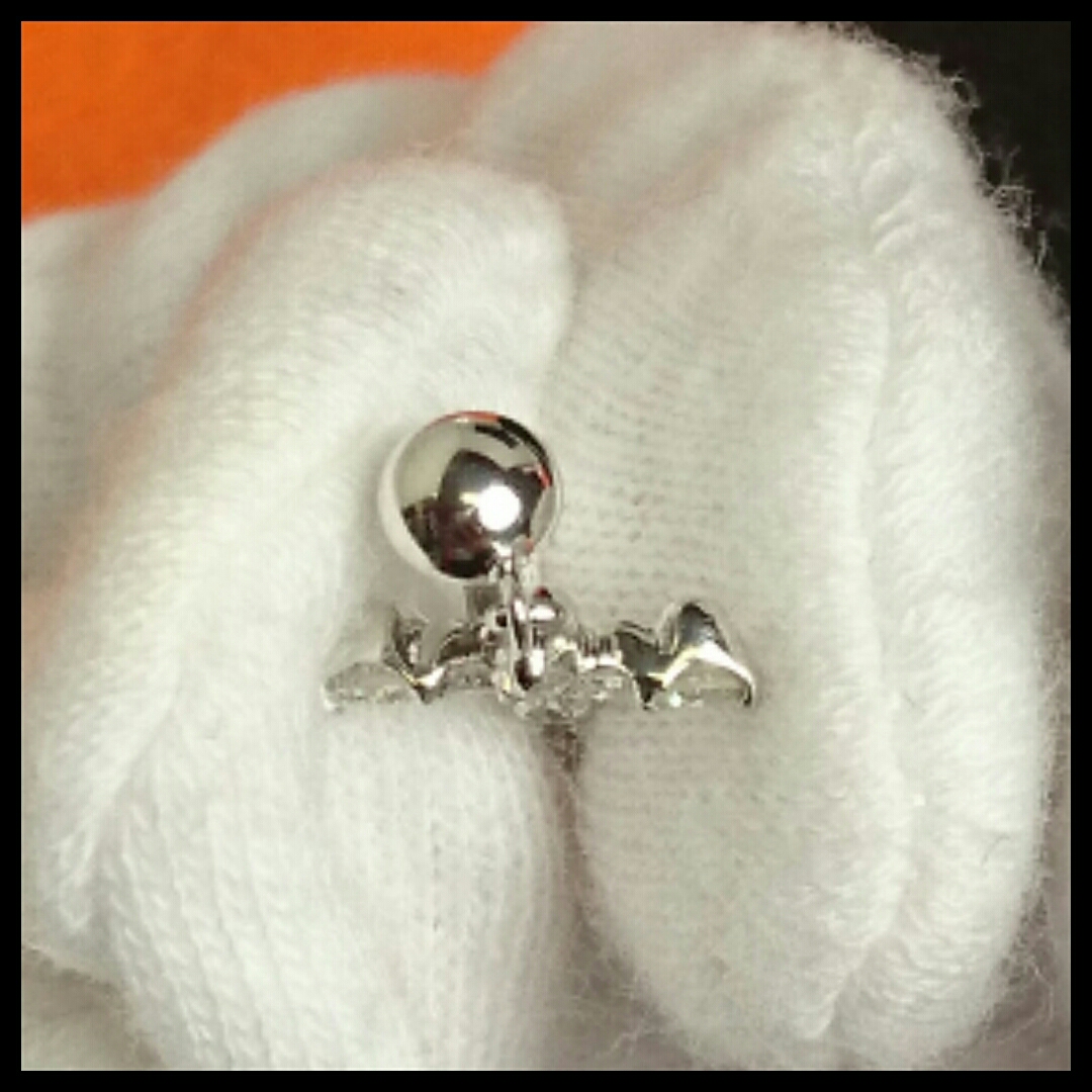 中古 Ｋ14ＷＧ ダイヤ0.25ct 片耳　人気のクロスピアス Ｋ74_6