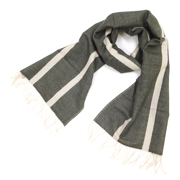 ■スコットランド製Johnstons使用 新品 J.PRESS YORK STREET Jプレス ジェイプレス ジョンストンズ ウール100％ マフラー ストール 緑系