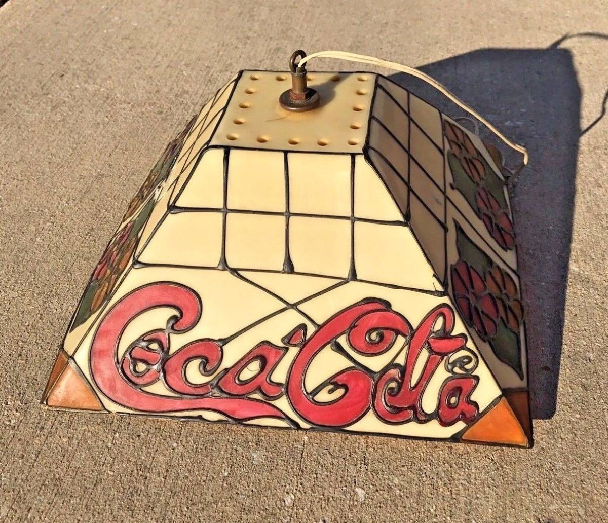 激レア 希少 Coca-Cola ステンドグラス ランプ ビンテージ　コカ・コーラ　ステングラス　ライトアップランプ　１９７０，８０年代　希少 プールランプ