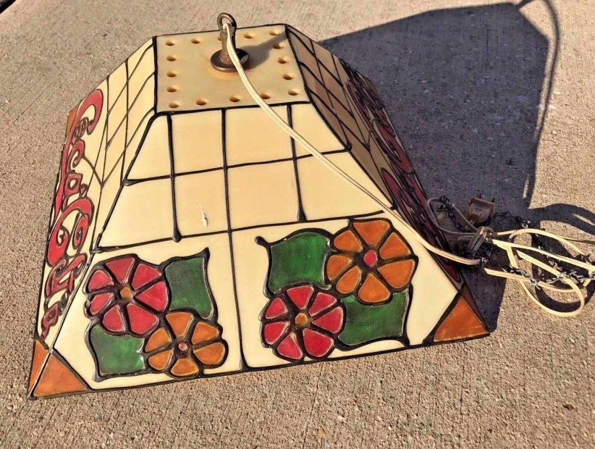 激レア 希少 Coca-Cola ステンドグラス ランプ ビンテージ　コカ・コーラ　ステングラス　ライトアップランプ　１９７０，８０年代　希少 プールランプ