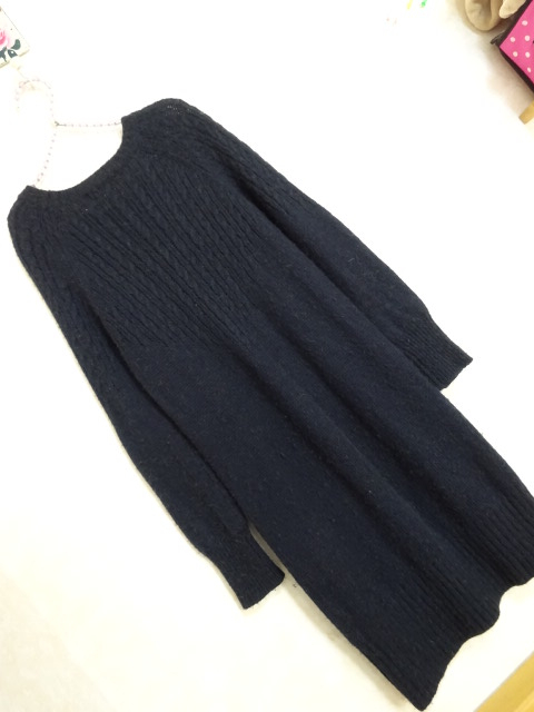 〇オンワード樫山・23区 羊毛&キャメル　ふんわり暖かニットワンピース38（M)〇自由区