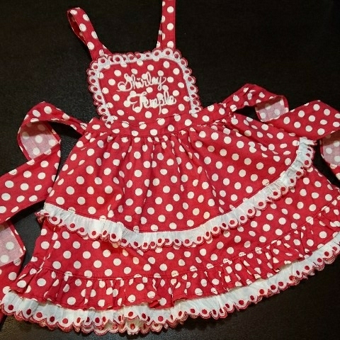 ShirleyTemple 水玉 ロゴ エプロン ワンピース 110 サンプル品