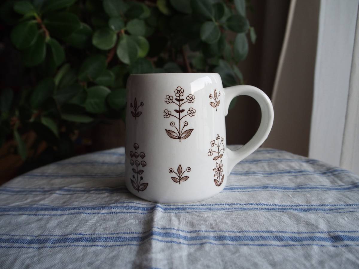 即決 * レア * 美品 * 北欧ビンテージ品 * ARABIA アラビア Tapestry タペストリー ∞ マグ / マグカップ ∞ ブラウン 入手困難
