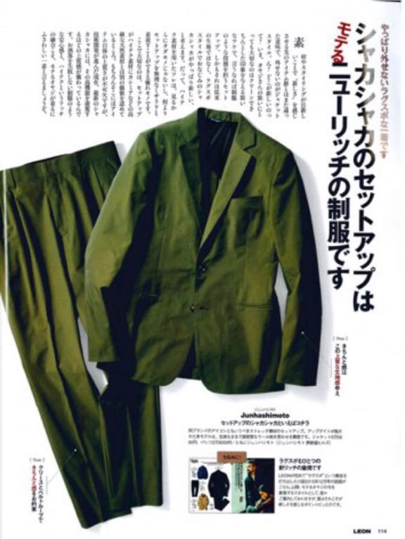 ■美品 LEON掲載■ junhashimoto【2017SS】HARD MATTE TECK”3ピース [KHAKI] size，4 AKM wjk VADEL