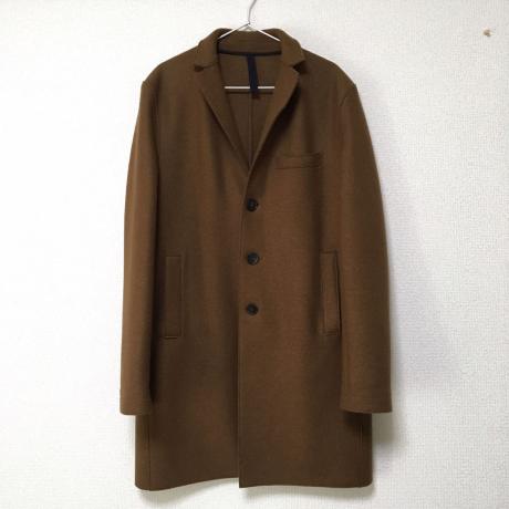 【美品】HARRIS WHARF LONDON チェスターコート ハリスワーフロンドン チェスターコート 48 ビスケット HARRIS WHARF