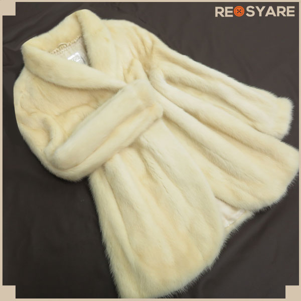 美品*高級*サガミンク*銀サガ*ホワイトパール ミンク*本毛皮