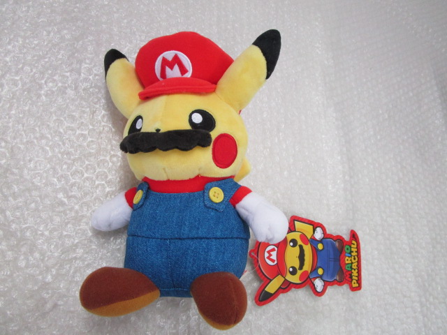 タグ付き ポケモンセンター マリオピカチュウ ぬいぐるみ マリオ