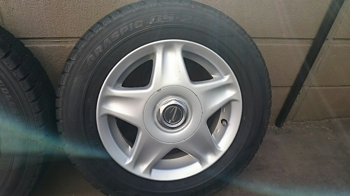 ● 165/70R13 社外アルミ スタッドレス DUNLOP GRASPIC DS-2 4本セット 中古
