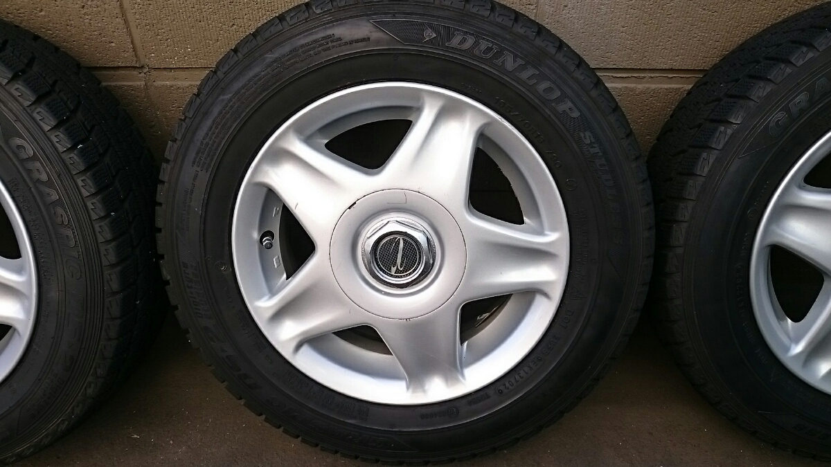 ● 165/70R13 社外アルミ スタッドレス DUNLOP GRASPIC DS-2 4本セット 中古