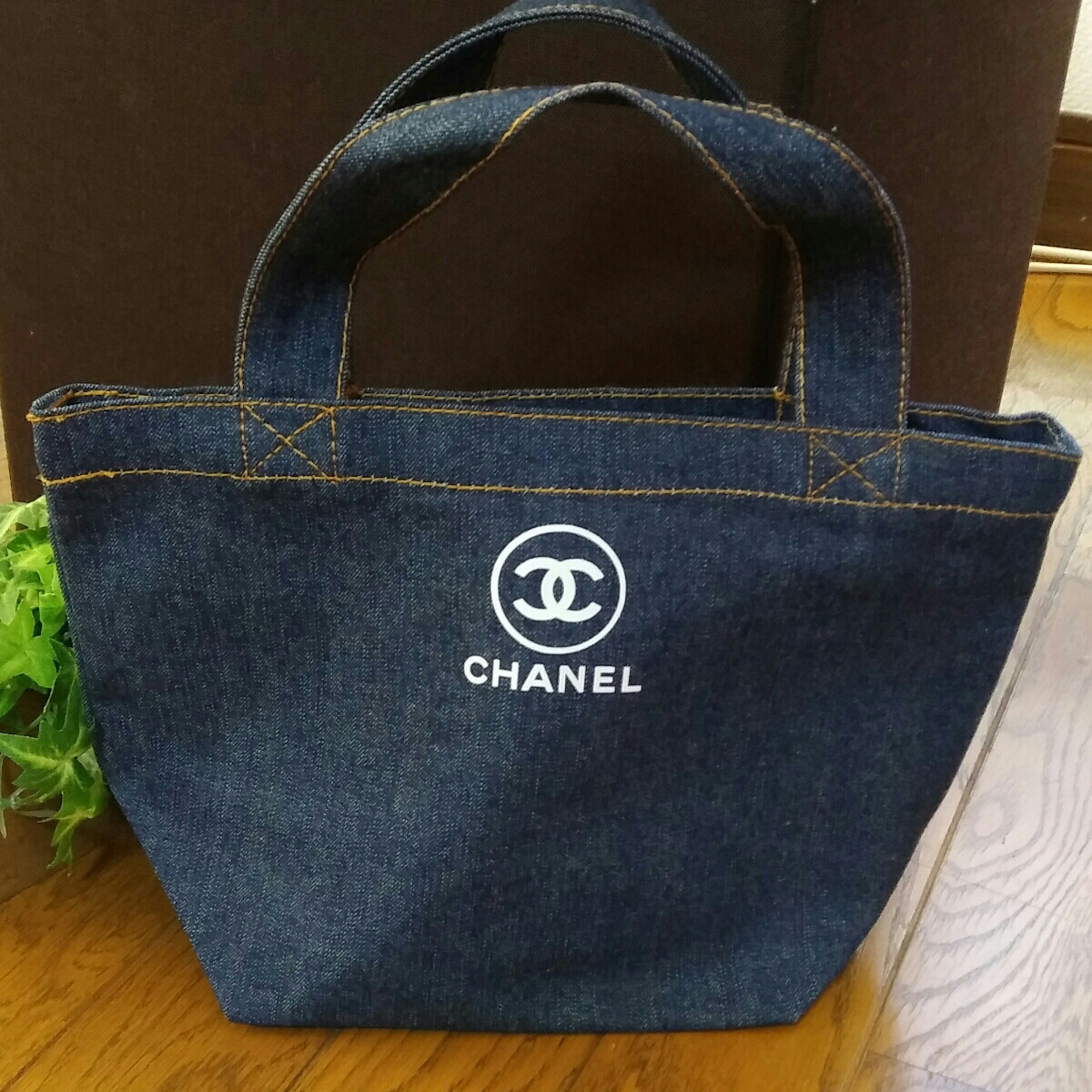 CHANEL/シャネル ノベルティ ミニ トートバッグ デニム シンプル 