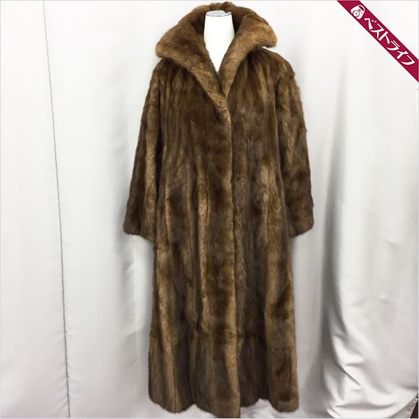 1円 本物 VISCARDI ビスカルディ ミンク ロングコート 茶系 アウター 