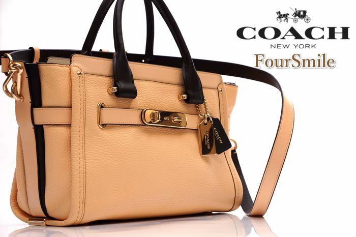コーチ スワッガー COACH キャリーオール 0 未使用 1 ペブル レザー 