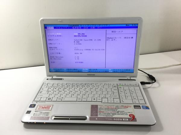 ジャンク!TOSHIBA T350/46BW○Core i5 M480 2.67G 4G
