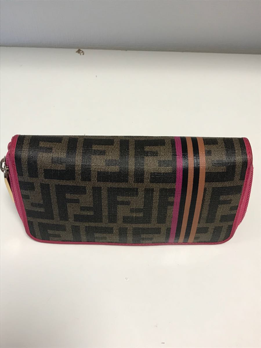 フェンディ ズッカ柄 FENDI ブラウン 長財布 ズッカ フラップ 茶色 