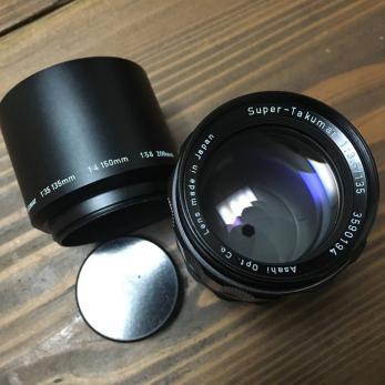 ●美品● M42の銘玉 ASAHI PENTAX Super-Takumar 135mm 1:3.5 金属フード・後CAP ペンタックス / タクマー