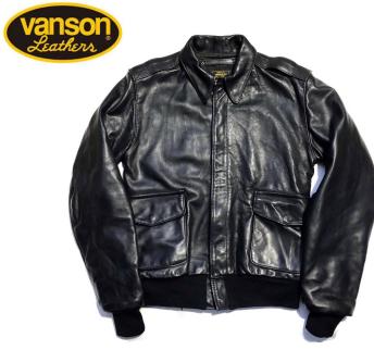 ◆極美品/入手困難/40インチ◆VANSON A-2 レザージャケット ブラック 希少 名作 VANSON バンソン A-2 レザージャケット 40 フライト
