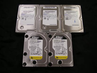 500GB HDD 8台セット 正常判定 SATA ☆ハードディスク 3.5インチ SATA 500GB×5台（2500GB） 『正常