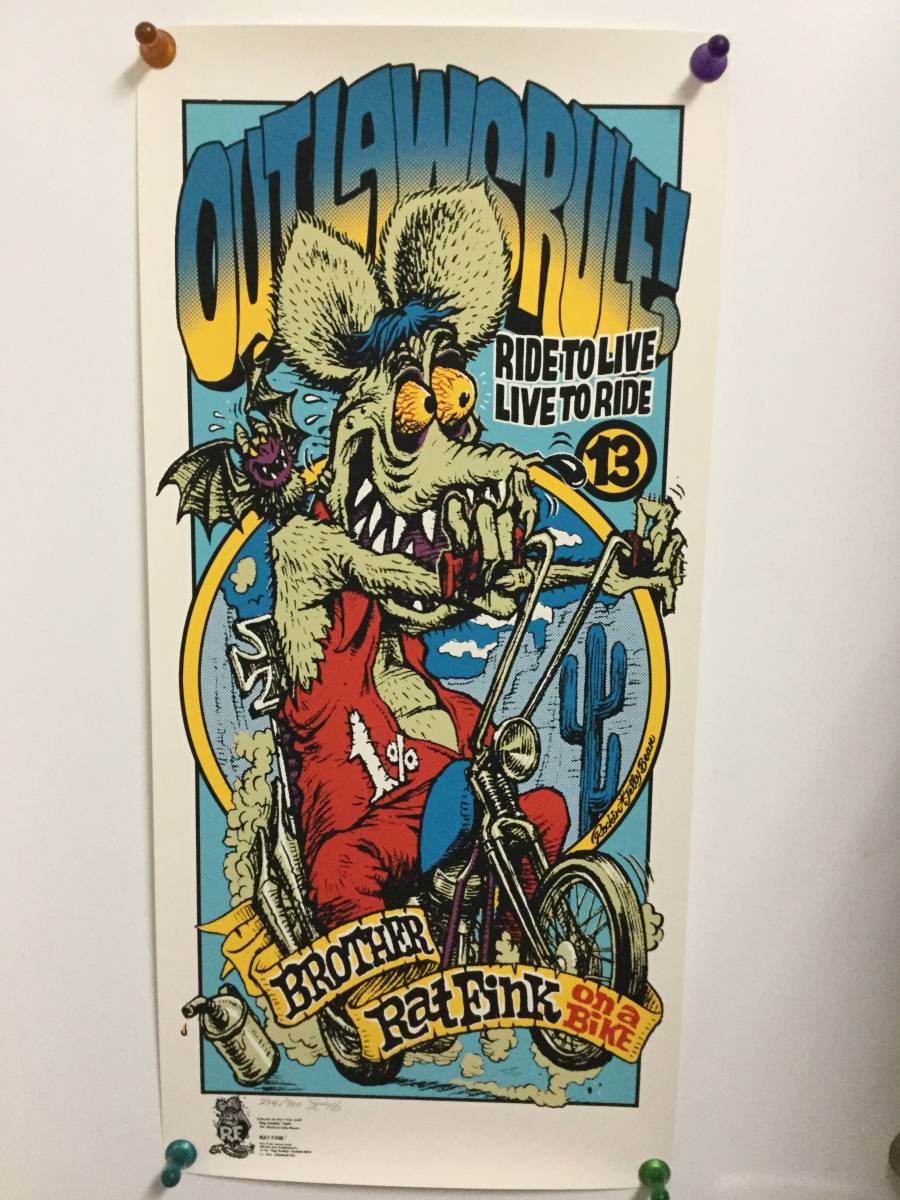 ロッキンジェリービーン シルク印刷ポスター ラットフィンク ED ROTH