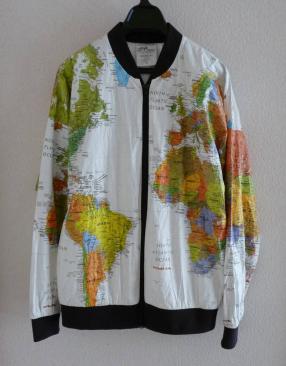 LESLIE JORDAN ペーパージャケット USA NIRVANA カートコバーン 紙ジャケット マップブルゾン ペーパーブルゾン 地図 Map WEARIN THE WORLD