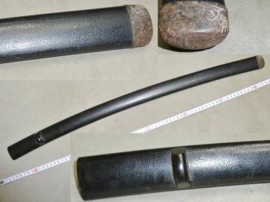 日本刀・本歌・大刀鞘・鉄製小尻金具付・石目鞘（大刀脇差短刀半太刀型