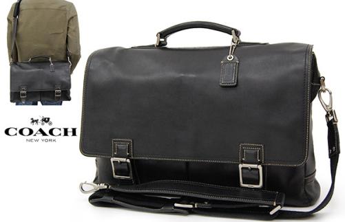  定価10万 コーチ COACH トランスアトランティック 牛革オールレザー 2WAY ショルダー付ラージメッセンジャーバッグ/ブリーフ B4 メンズ(ブリーフケース)｜売買されたオークション情報、yahooの かばん、バッグ
