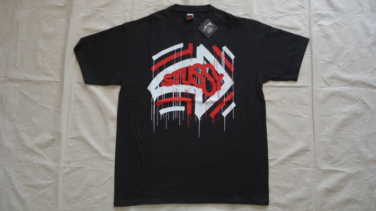 Stussy x Haze Las Vegas Paint Tee 黒 L ステューシー エリック