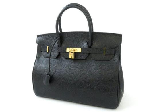 HIGH CLASS ブラック レザー ハンドバッグ 極美品◇人気タイプ HIGH CLASS／ハイクラス 鍵付き レザー