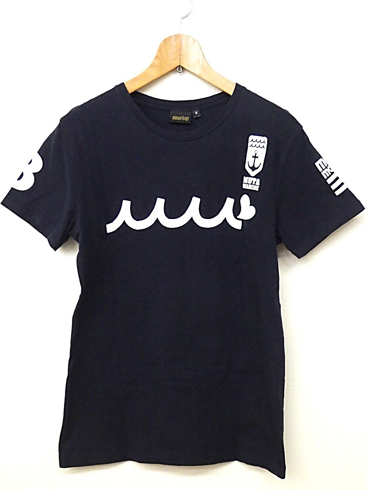 激安大特価，セール 18-907 muta MARINE ムータマリン ロゴ Tシャツ Uネック 紺 ネイビー メンズ Ｓサイズ 8 アンカー イカリ 波マーク ハート(文字、ロゴ)｜売買されたオークション情報、yahooの商品情報をアーカイブ Mサイズ