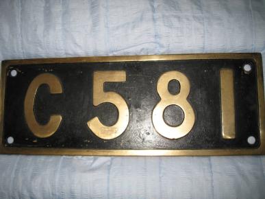 SLナンバープレート C581 砲金製