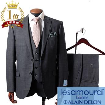 激安大特価，豊富な 老舗 アランドロン サムライ サイズ：Y4 Biellano Finish 細チェック柄 スリーピーススーツ/黒グレー系 背抜き スリム/ F3255(Sサイズ以下)｜売買されたオークション情報、yahooの商品情報をアーカ Sサイズ以下