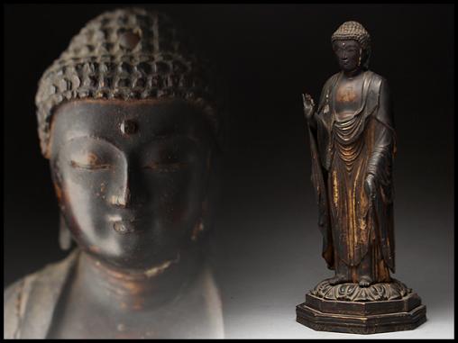 Yahoo!オークション - 流仏教美術 時代木彫玉眼阿弥陀如来像 高63c