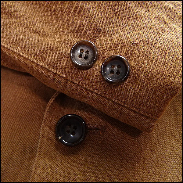 美品 パパス 清涼リネン100％ジャケットM茶★J9042 Papas 春夏 日本製 アンコン 麻