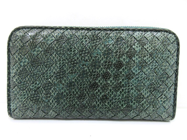 1円 良品 BOTTEGA VENETA ボッテガヴェネタ○ラウンドファスナー長財布
