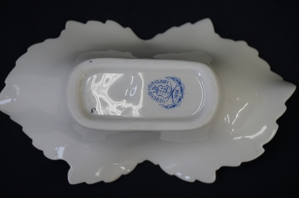 90 ヘレンド HEREND プレート 皿 トレイ 小物入れ 三脚付き 蝶 [503610
