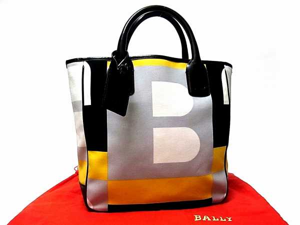 1円 □極美品□ BALLY バリー キャンバス×レザー トートバッグ 