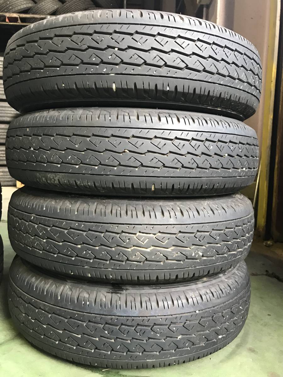 バリ山145R12 6PR 鉄ホイール・激安!!4本セット価格2009