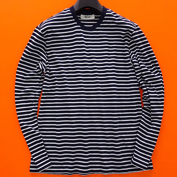 新品 ジョセフアブード クルーネックボーダーカットソーLL紺白★I17153 コットン Tシャツ JOSEPH ABBOUD