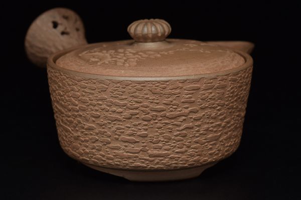 温故在印萬古焼桜花詩文透彫横手急須】 万古焼煎茶道具茶器茶具茶瓶茶