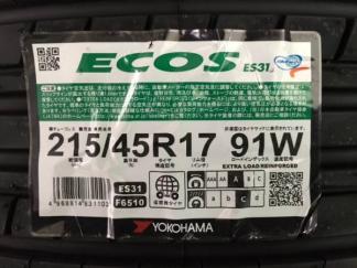 215/45R17夏タイヤ4本　ヨコハマECOS ES31 2023年製造 激安 ES31 215/45R17 215/45-17 ヨコハマ エコス ECOS 夏タイヤ 4本セットa