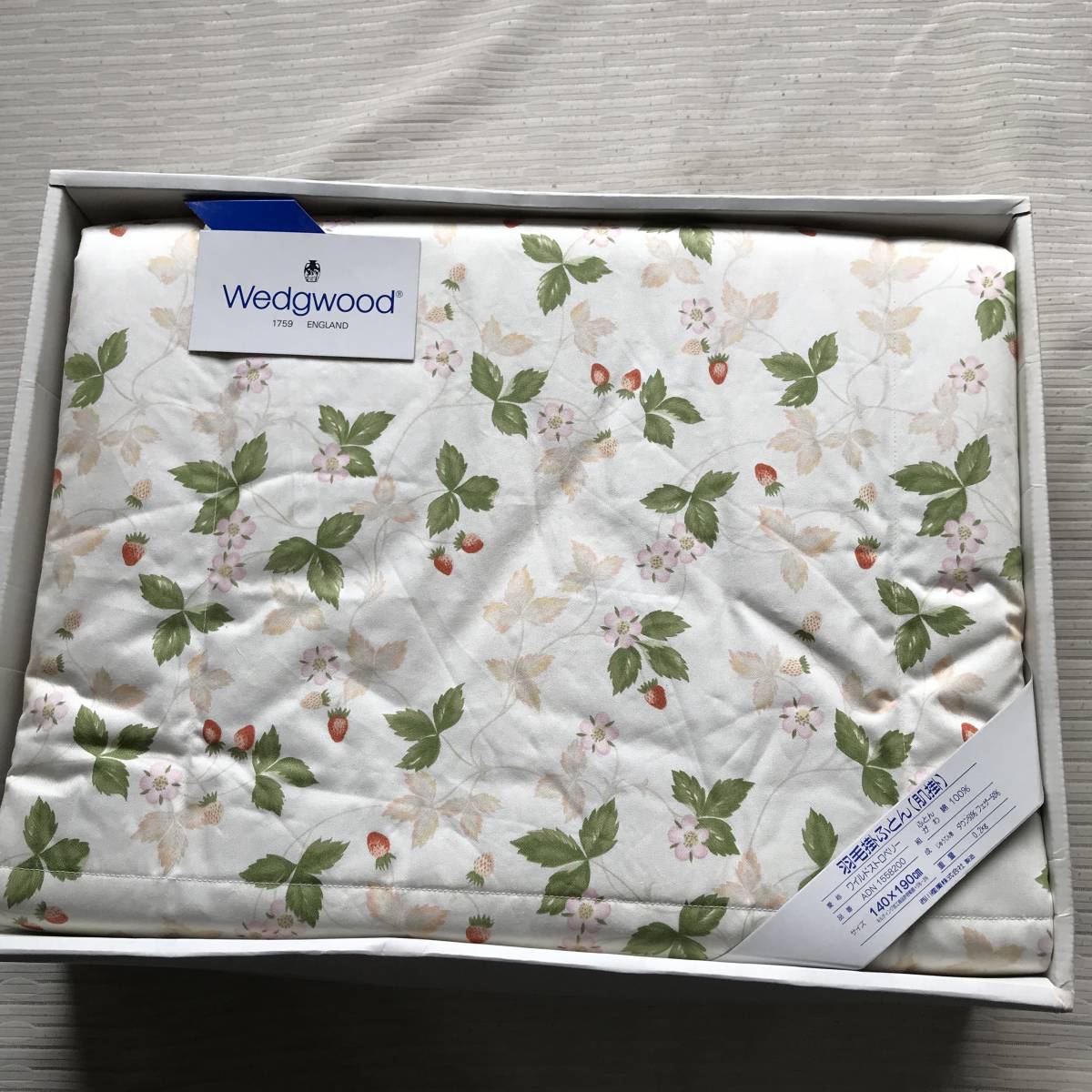 羽毛肌掛け布団ふとん ウエッジウッド 140×190 ワイルドストロベリー■未使用