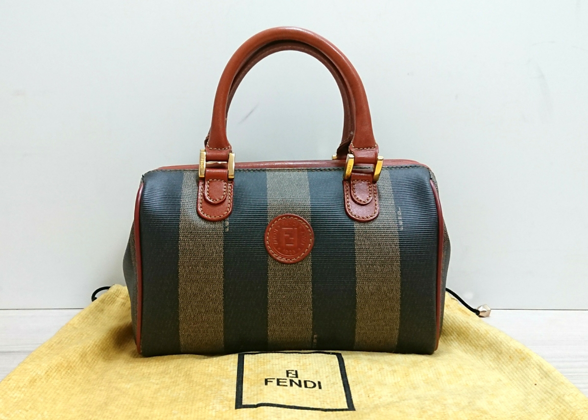 良品 フェンディ FENDI ハンドバッグ ペカン×レザー ミニボストン 