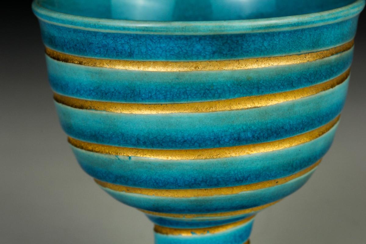 【佳香】十六代 永楽善五郎(即全) 金筋馬上盃 共箱 本物保証