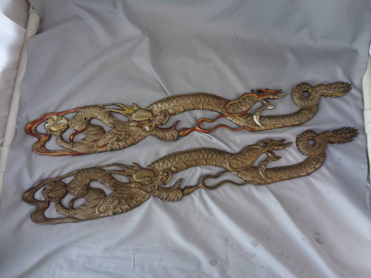 珍品 龍 陶板額 珍品 龍 陶板額 〈珍品〉飾り板・銅〈龍・鱗・草・地紋〉